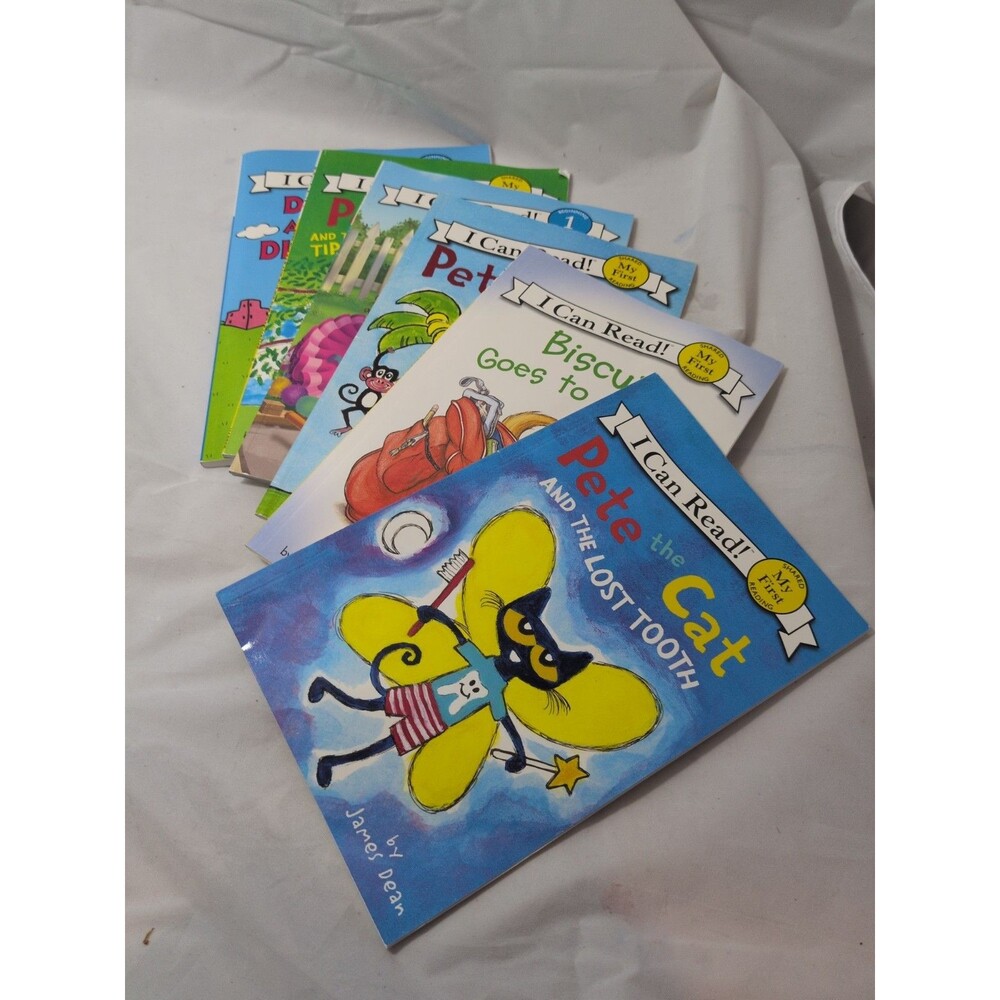 Lot of 6 Pete the Cat I Can Read My First Reading & Phonics Books